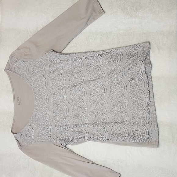 LOFT Women's 3/4 sleeve lace top Size: Small - Picture 2 of 5
